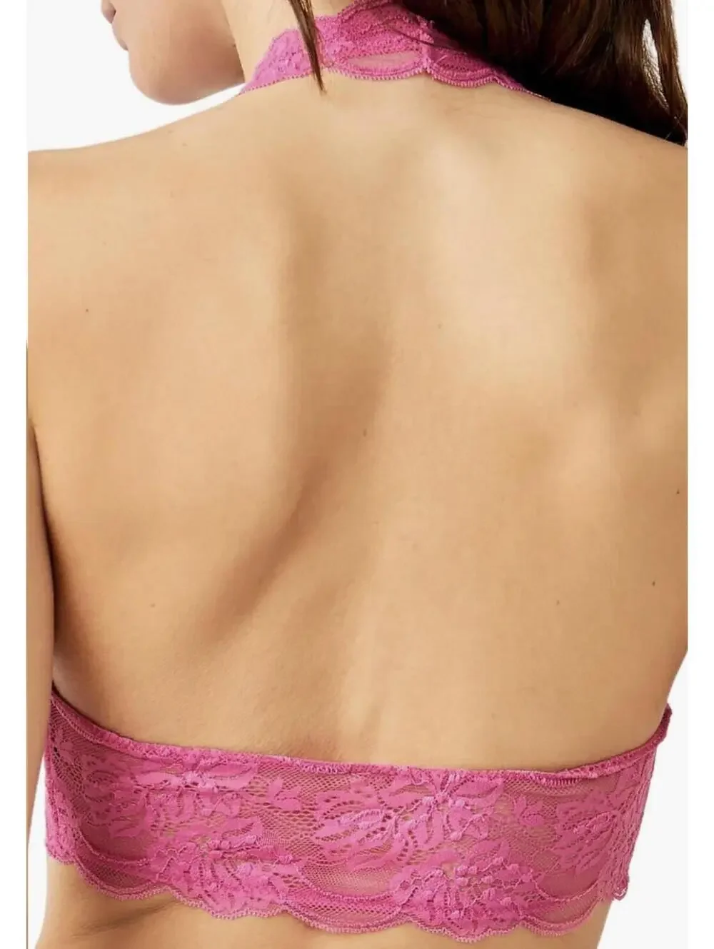 Free People Last Dance Lace Halter Bralette Pink NWT XS